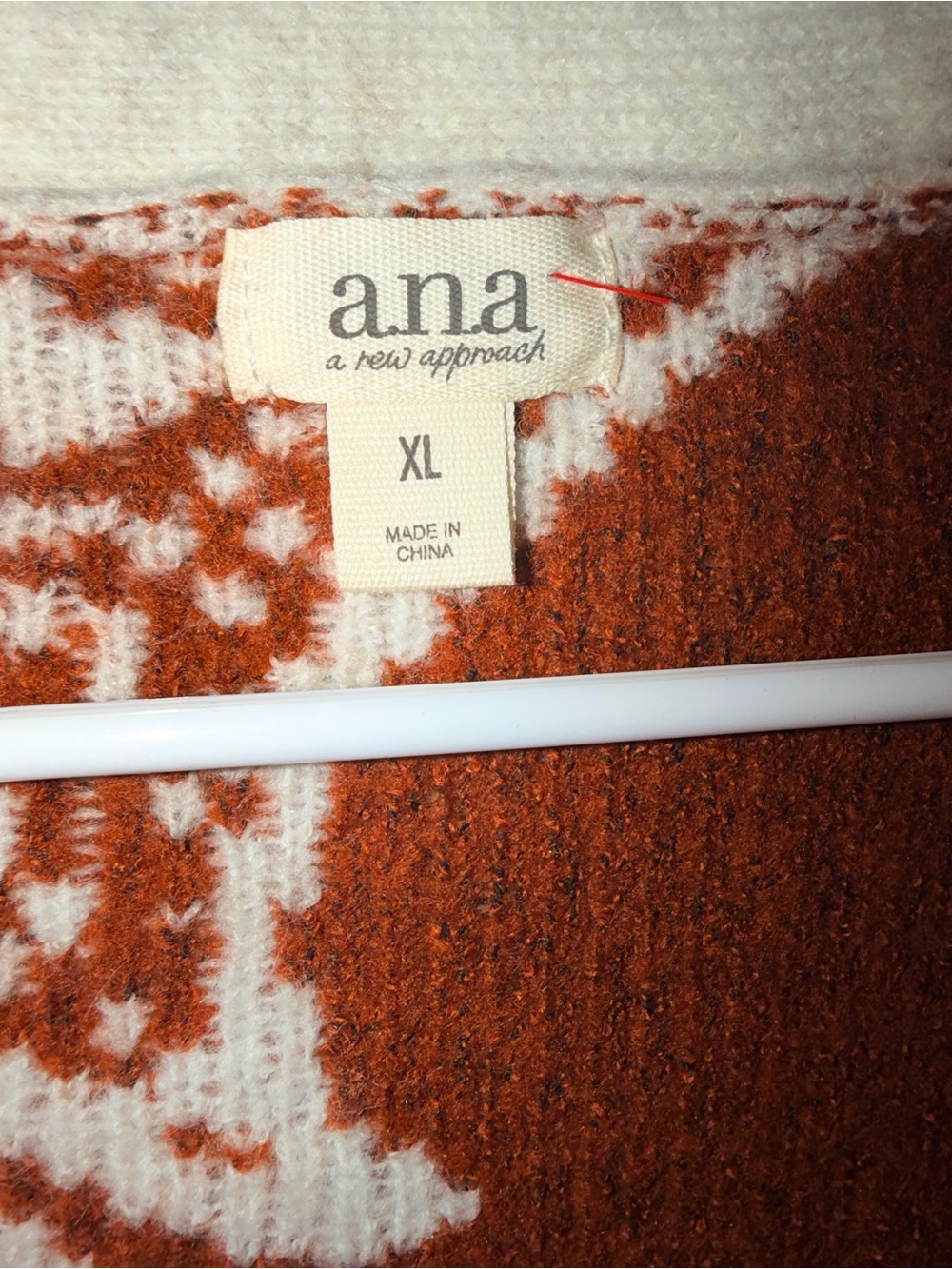 a.n.a Cream and Brown Paisley Button-Front Cardigan (NWT) - Picture 2 of 7